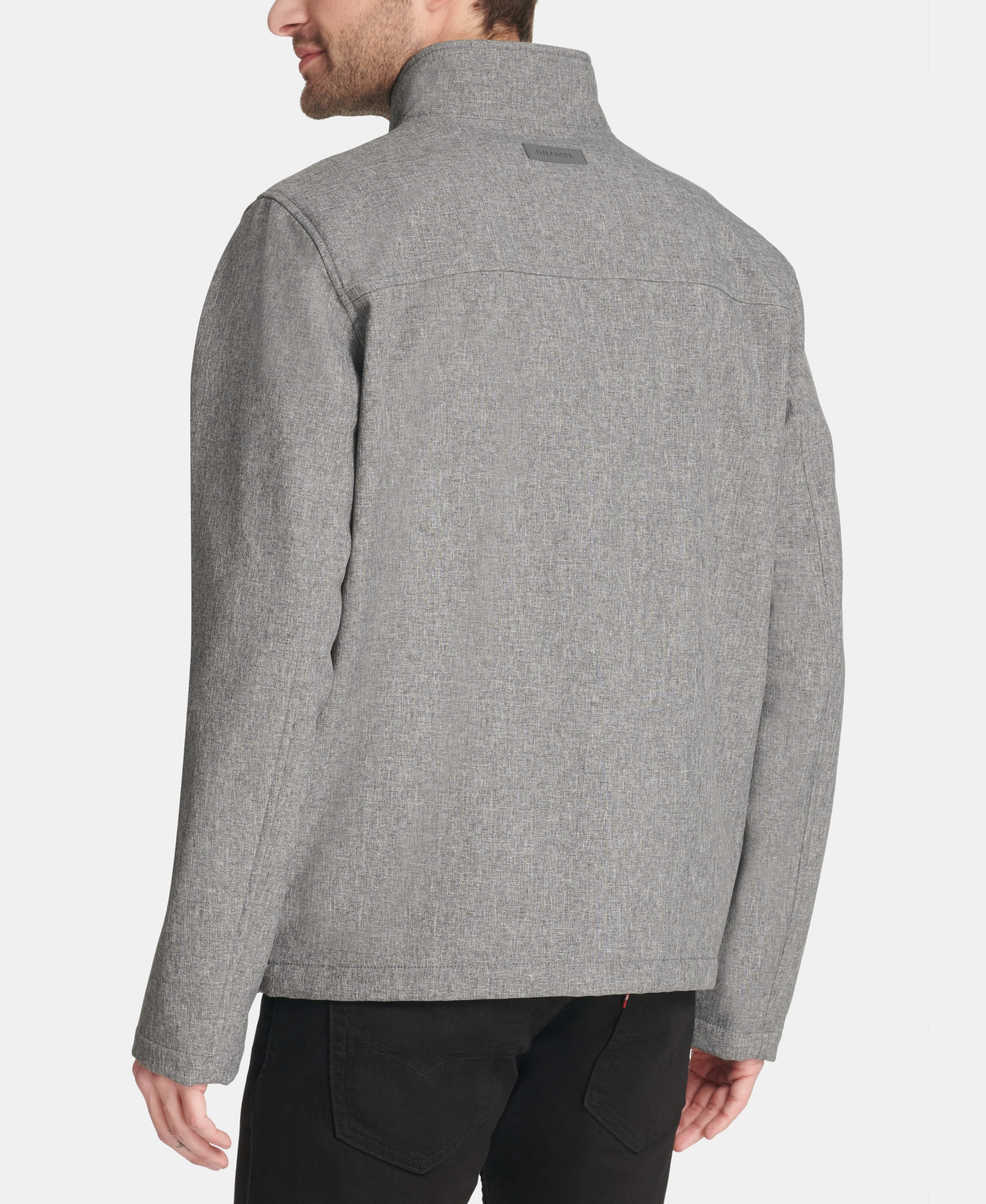 Tommy Hilfiger Men's Soft-Shell Classic Zip-Front Jacket - Heather Gray