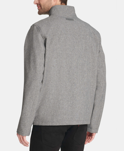 Tommy Hilfiger Men's Soft-Shell Classic Zip-Front Jacket - Heather Gray