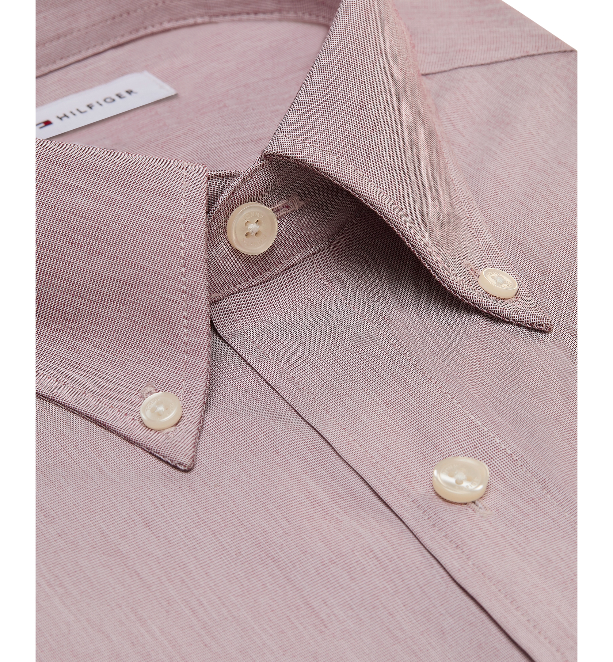 Tommy Hilfiger Men's Regular Fit Wrinkle Resistant Stretch Dress Shirt - Dusty Rose