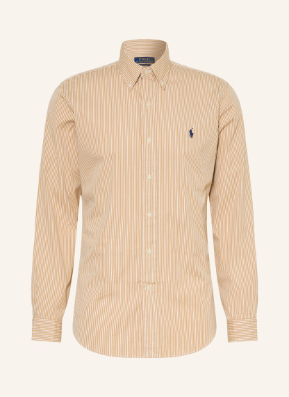 POLO RALPH LAUREN Hemd Custom Fit – CAMEL / WEISS