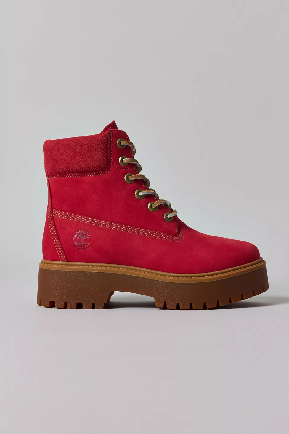 Timberland Women's Stone Street 6-Inch Platform Waterproof Leather Boots - Medium Red