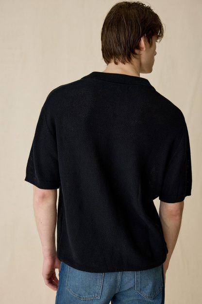 UO Skylor Popover Polo Collar Sweater - Black