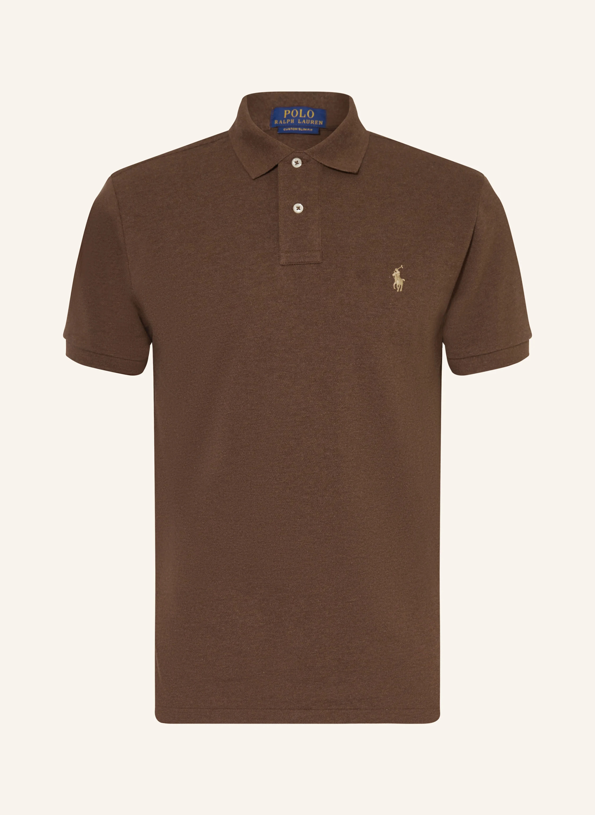 POLO RALPH LAUREN Piqué-Poloshirt Custom Slim Fit – DUNKELBRAUN (1)