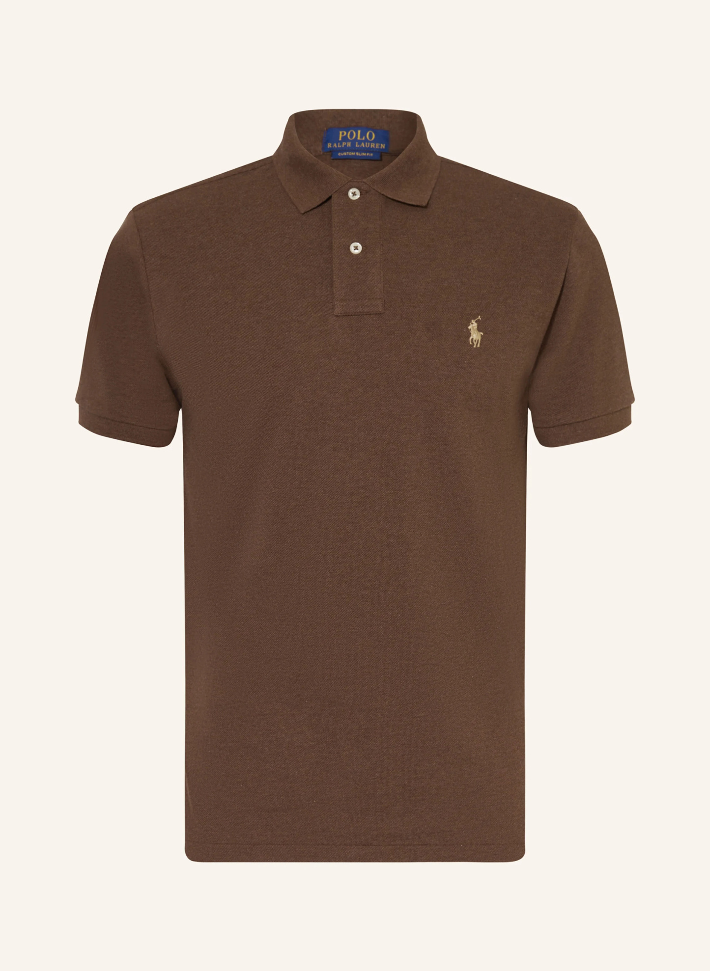POLO RALPH LAUREN Piqué-Poloshirt Custom Slim Fit – DUNKELBRAUN (1)