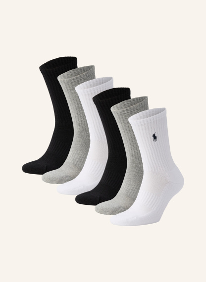 POLO RALPH LAUREN 6er-Pack Socken – SCHWARZ / GRAU / WEISS