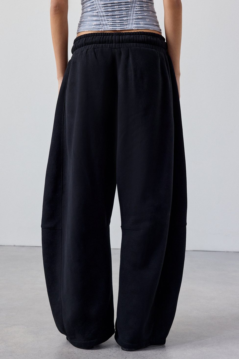 Out From Under Essential Barrel Leg Full Length Sweatpants - Black
