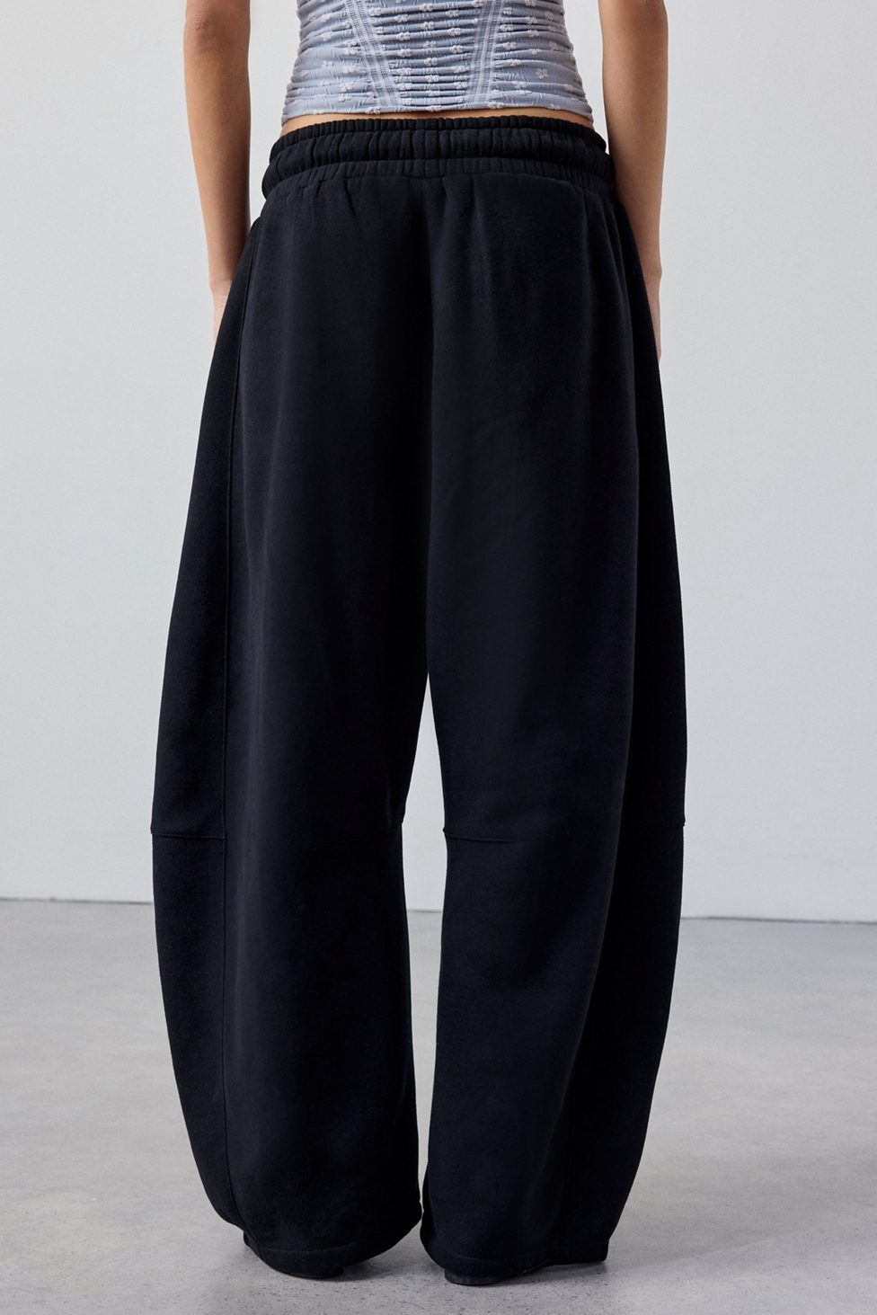 Out From Under Essential Barrel Leg Full Length Sweatpants - Black