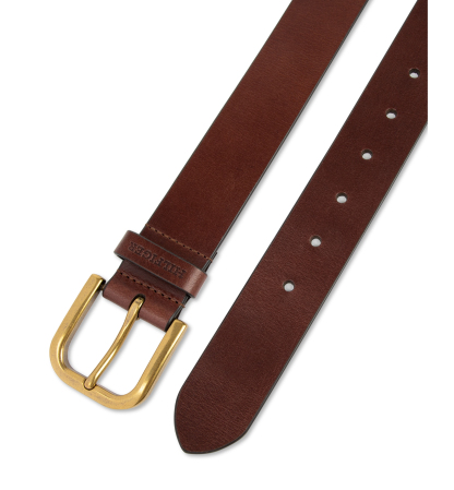 38MM Tommy Hilfiger Men's Genuine Leather Raw Edge Casual Jean Belt - Chocolate