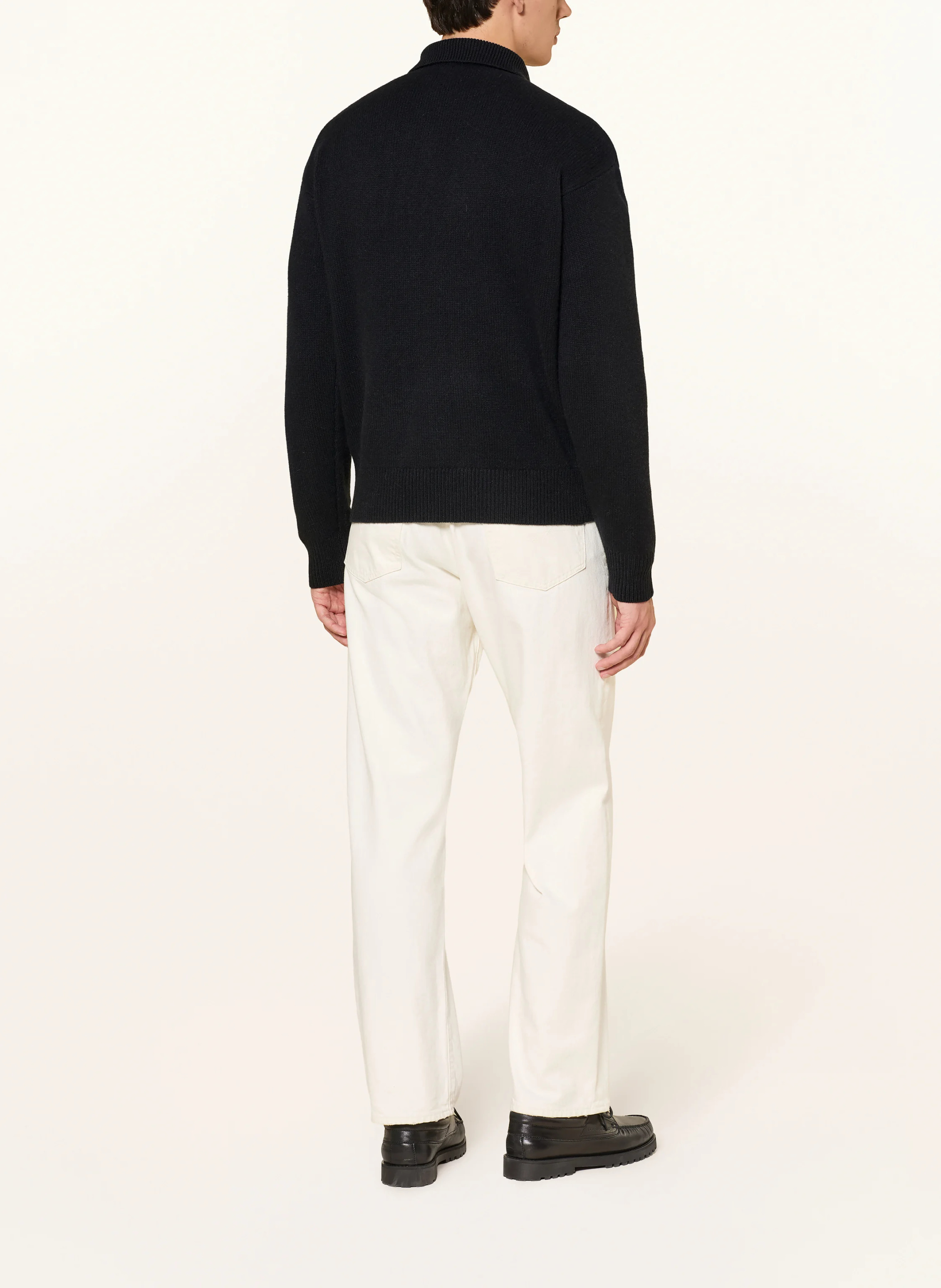 POLO RALPH LAUREN Strick-Poloshirt Relaxed Fit – SCHWARZ / ECRU
