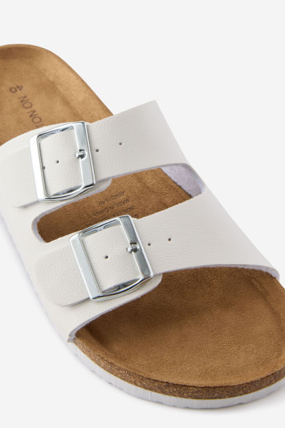 Rex Double Buckle Slide, WHITE PEBBLED PU - example image 2