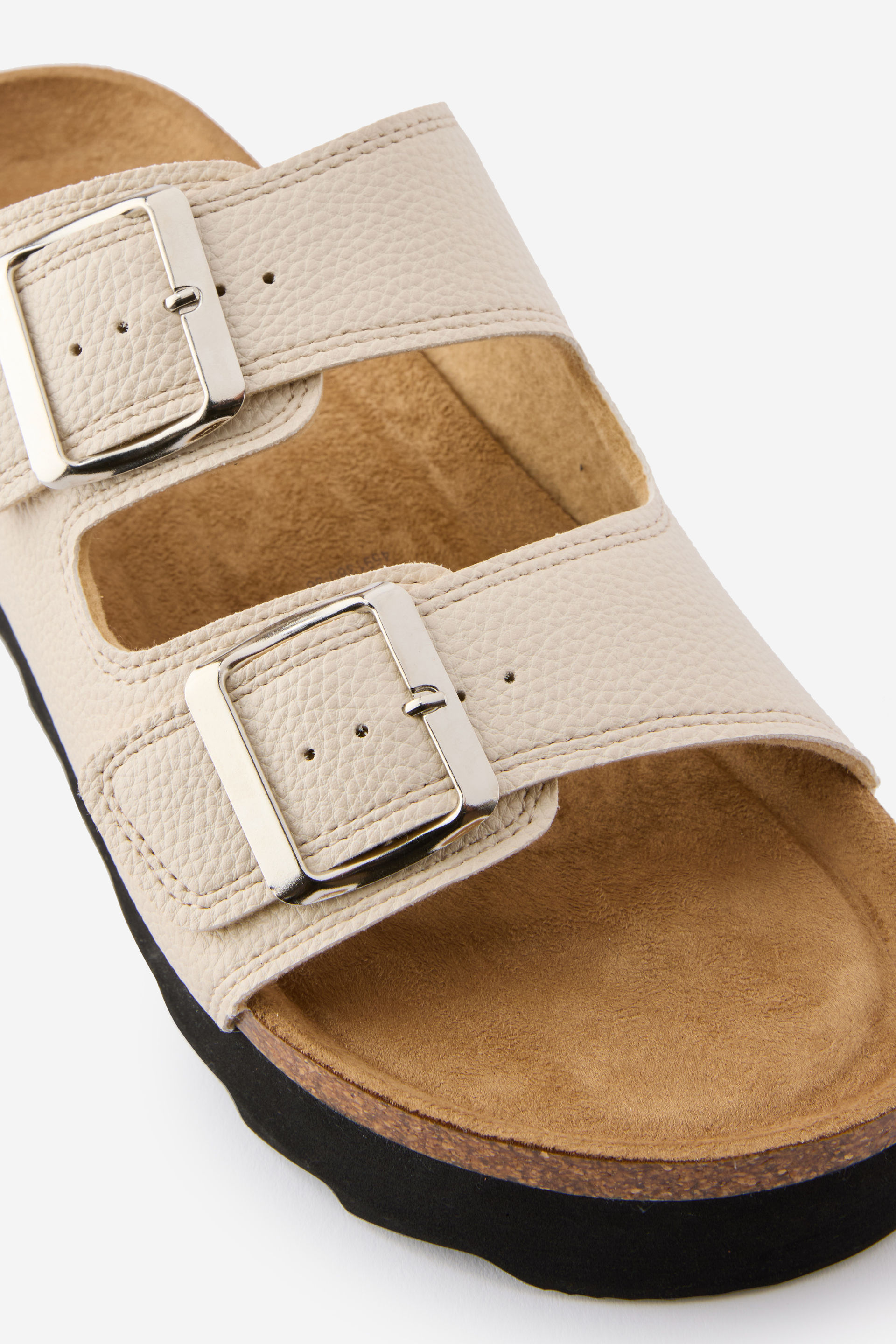 Rex Flatform Buckle Slide, ECRU PEBBLED PU - example image 2
