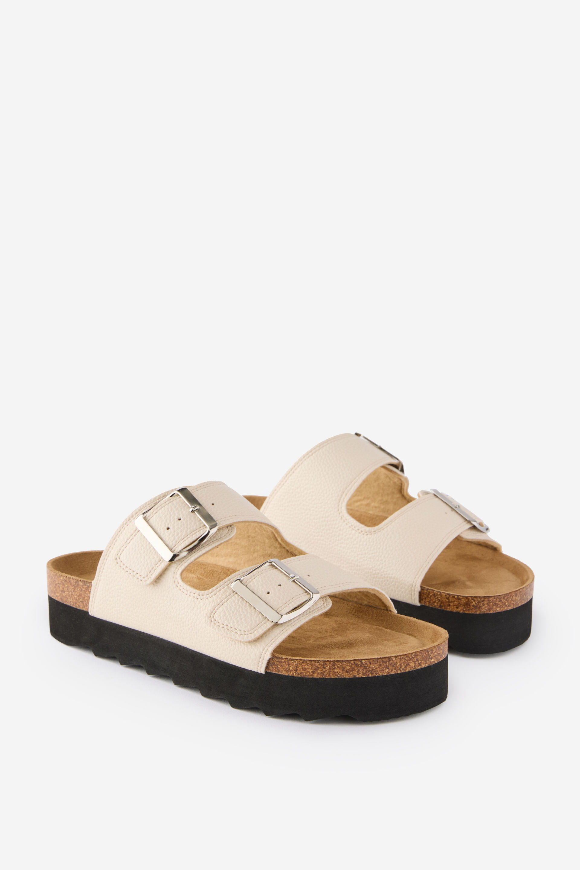 Rex Flatform Buckle Slide, ECRU PEBBLED PU - example image 4