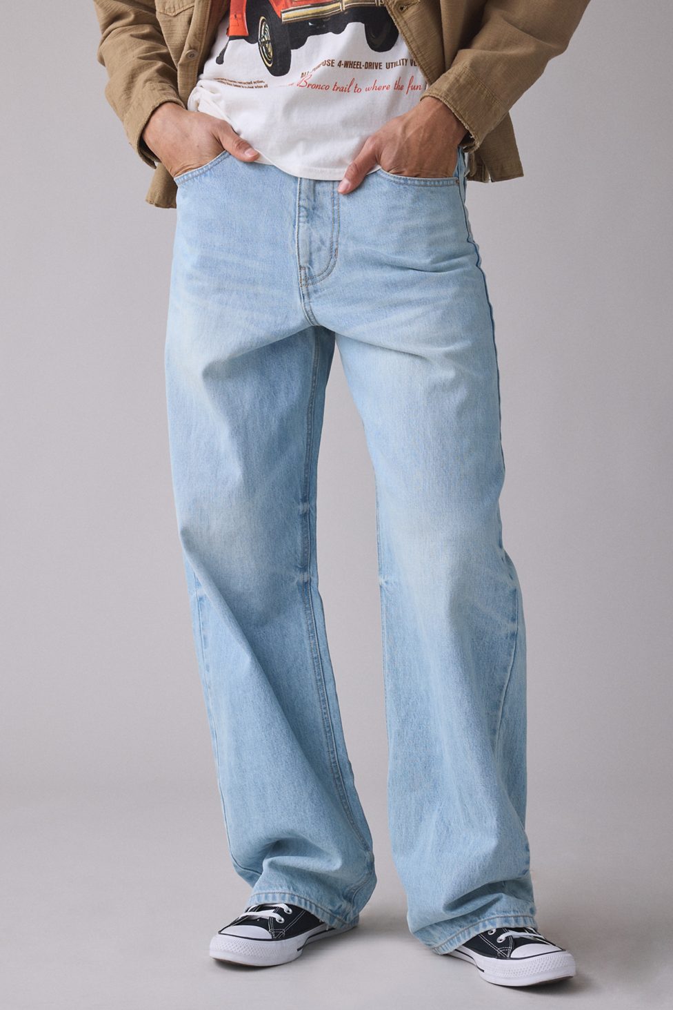 BDG Nitro Premium Selvedge Denim Baggy Fit Jeans - Ancient Light Wash