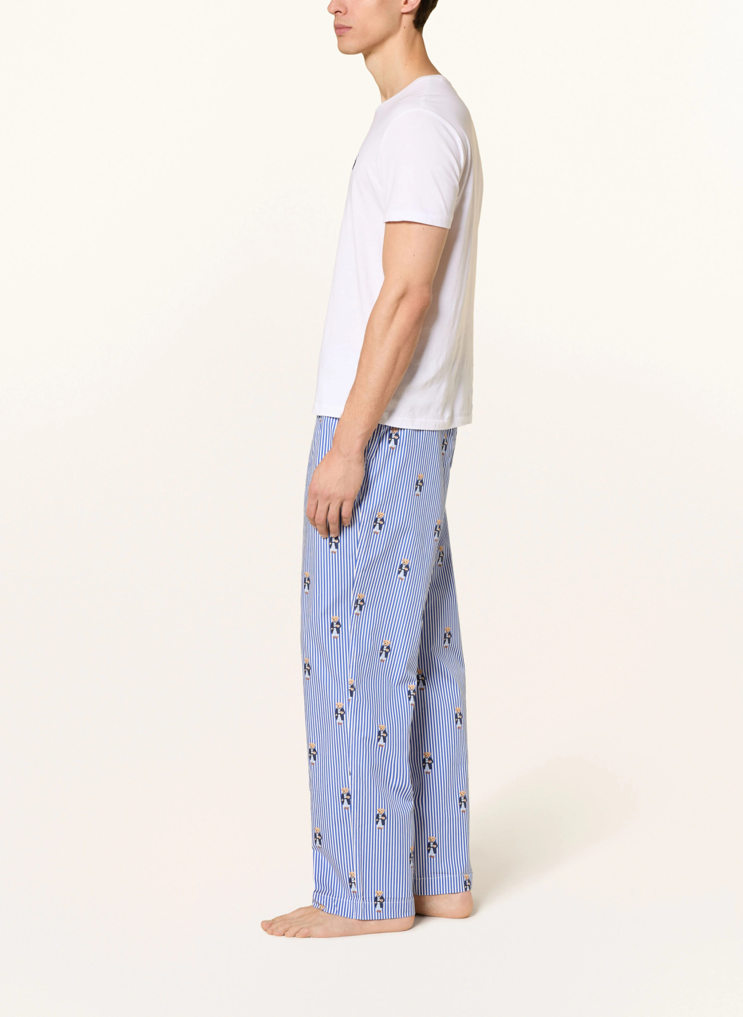 POLO RALPH LAUREN Schlafhose – BLAU / BEIGE / WEISS
