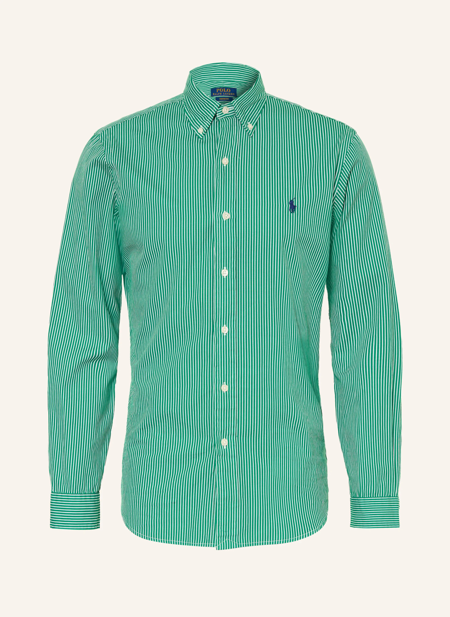 POLO RALPH LAUREN Hemd Custom Fit – GRÜN / DUNKELBLAU / WEISS
