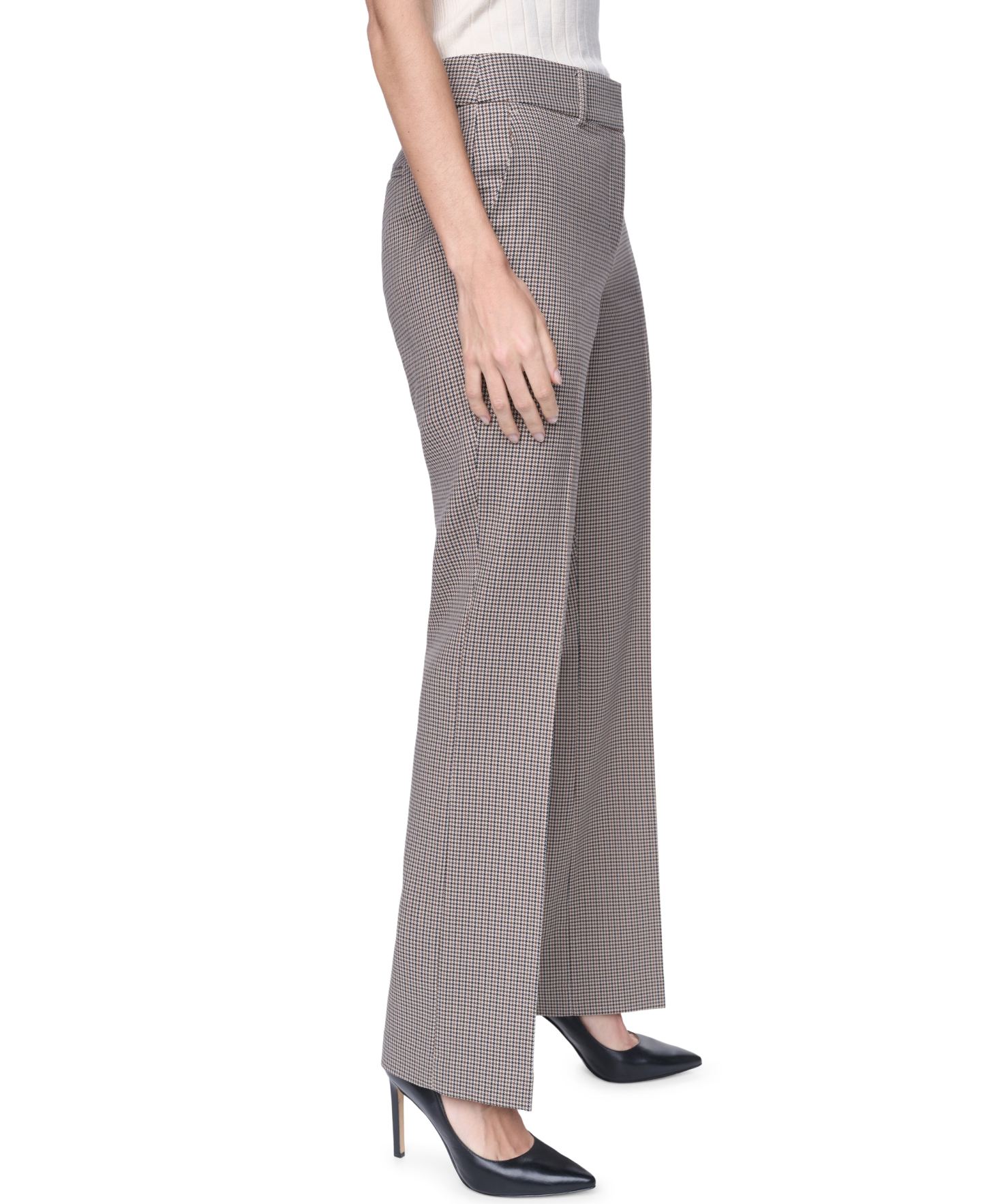 Tommy Hilfiger Women's Mid-Rise Bootcut Pants - Khaki Multi