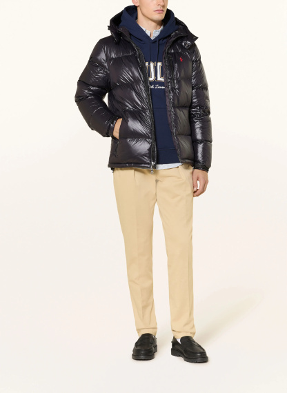 POLO RALPH LAUREN Daunenjacke GORHAM mit abnehmbarer Kapuze – SCHWARZ