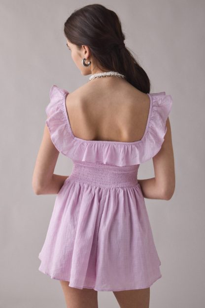 Kimchi Blue Clementine Smocked Ruffle Romper - Lilac