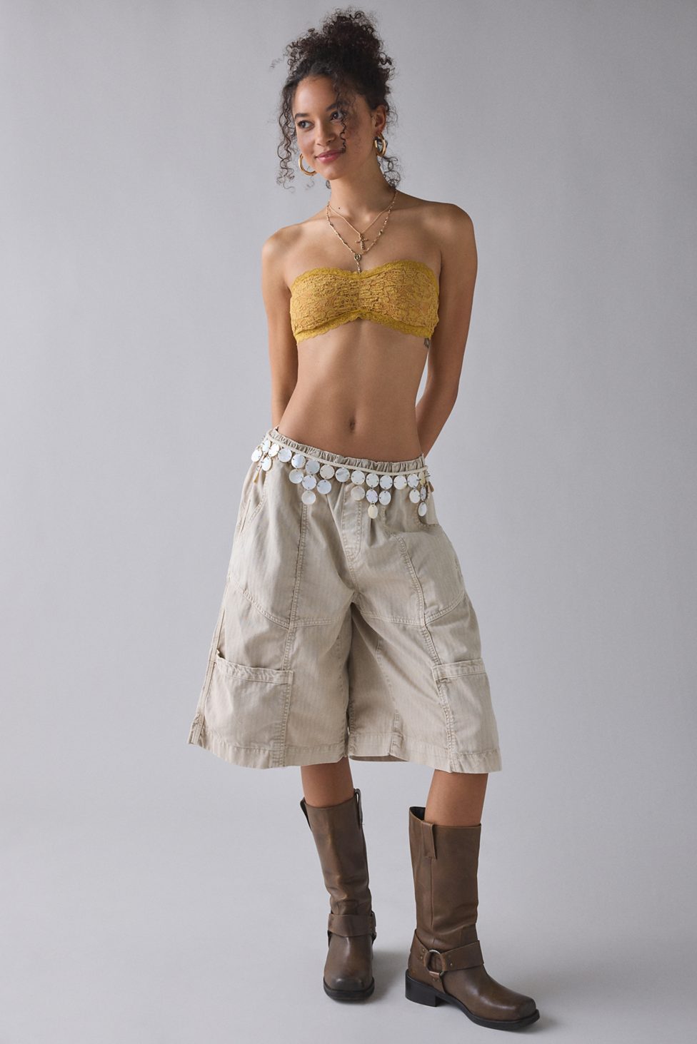 Out From Under Veronica Lace Pinch-Front Bandeau Bralette - Gold