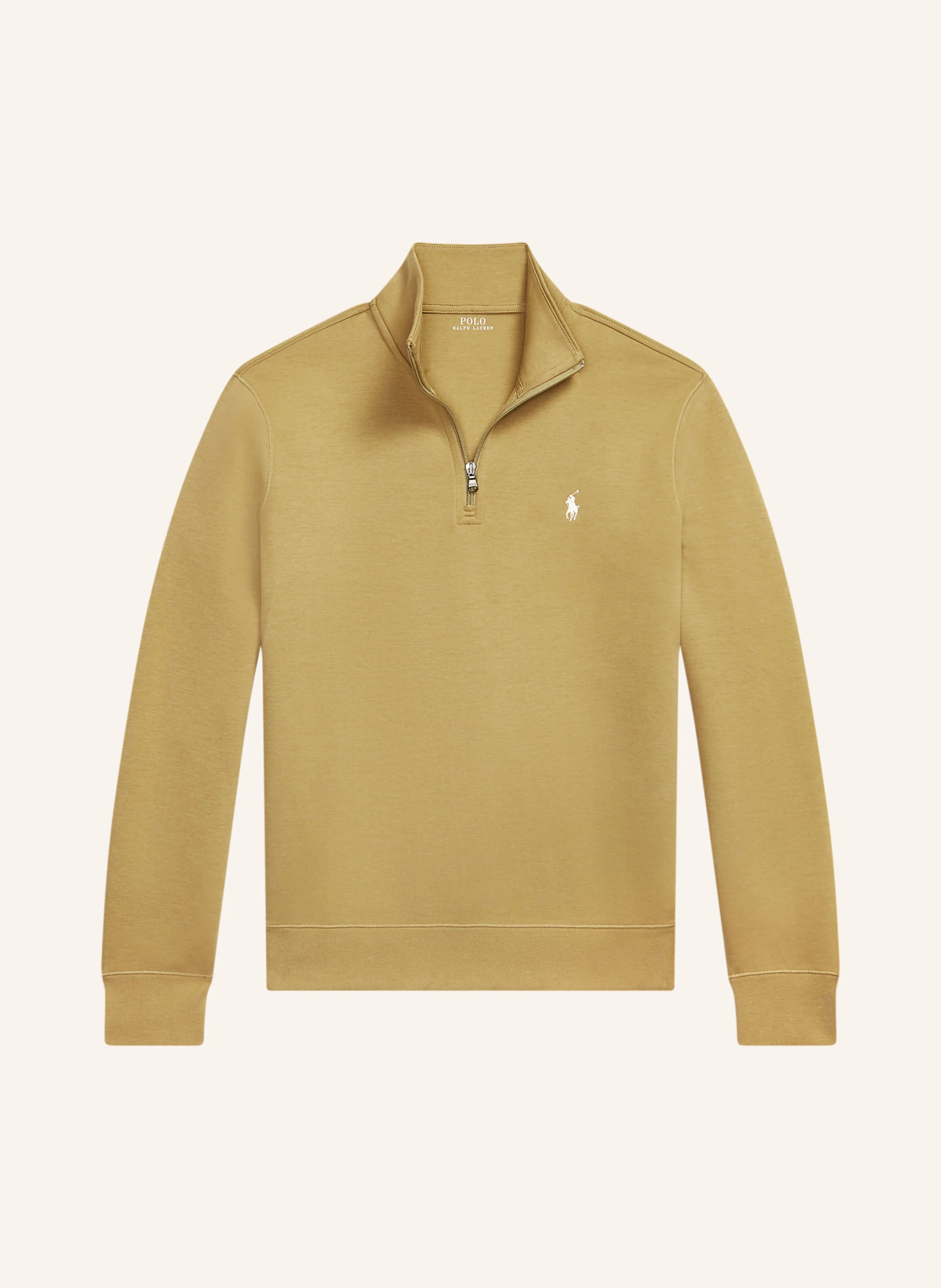 POLO RALPH LAUREN Jersey-Troyer – KHAKI / WEISS