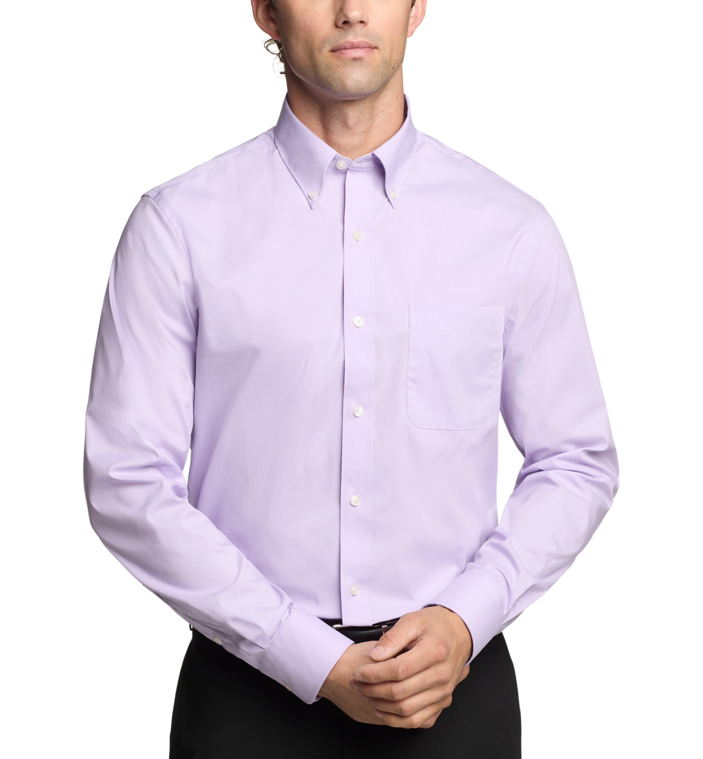 Tommy Hilfiger Men's Regular Fit Wrinkle Resistant Stretch Dress Shirt - Lavender