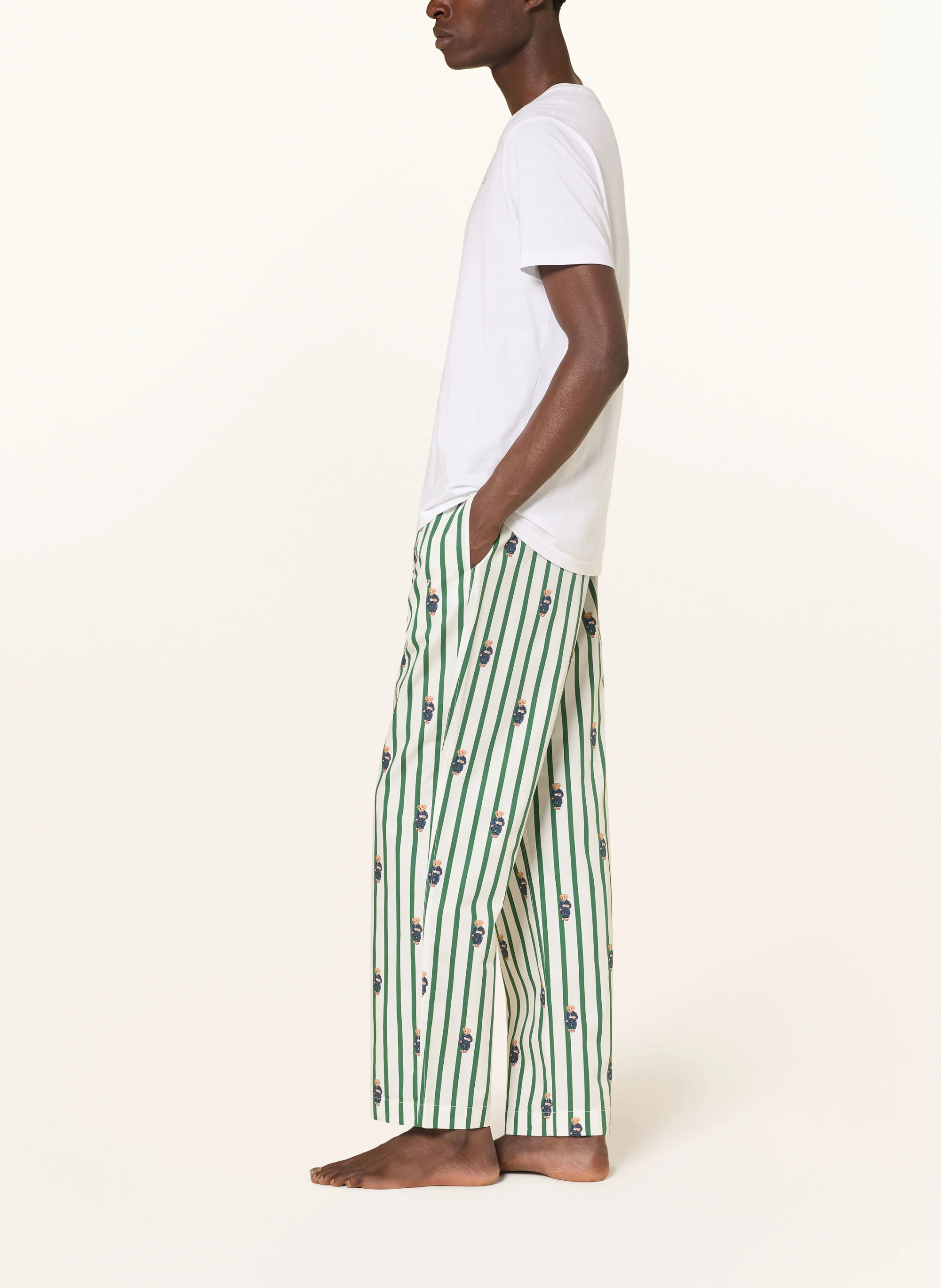 POLO RALPH LAUREN Schlafhose – WEISS / GRÜN / DUNKELBLAU