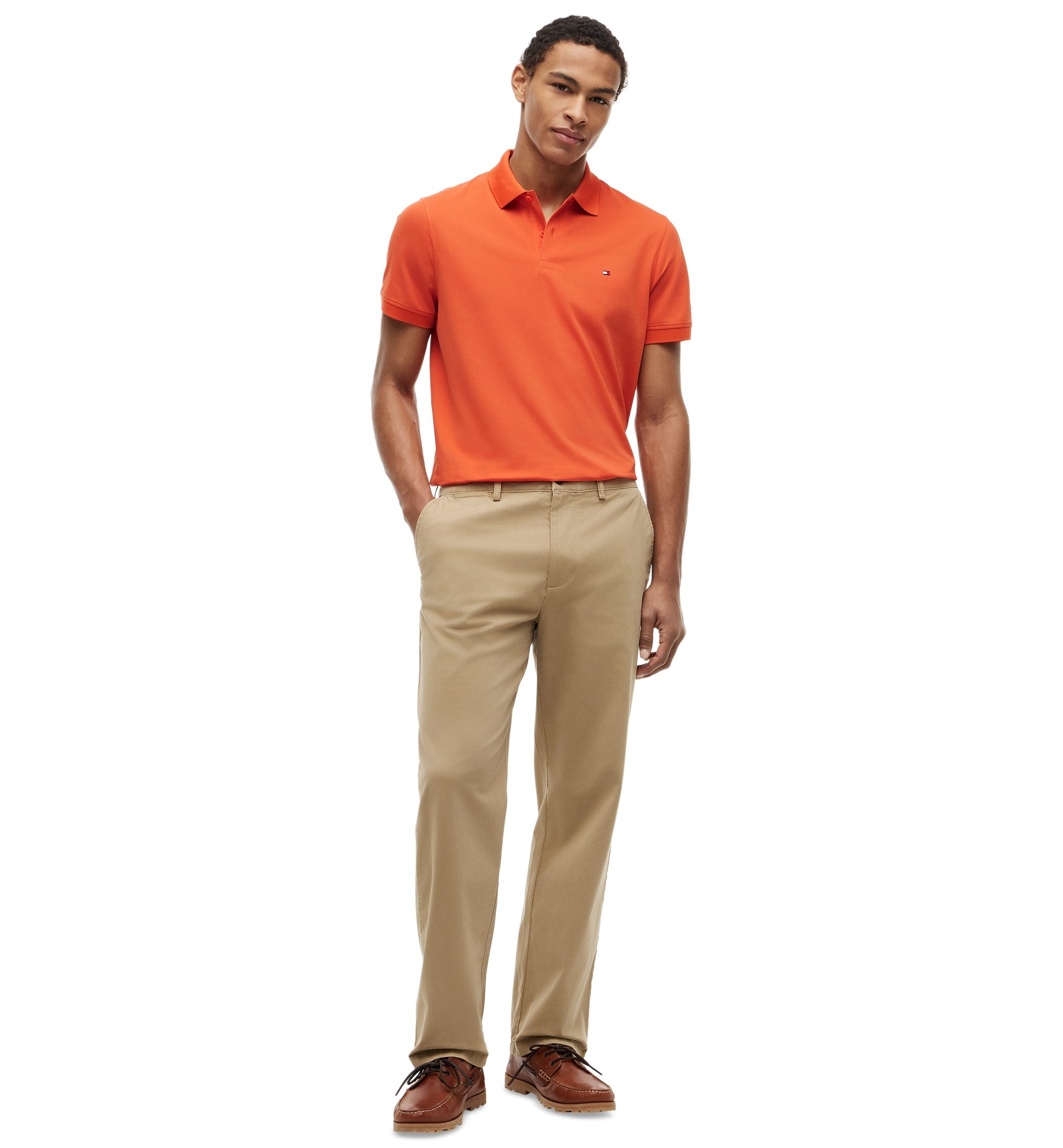 Tommy Hilfiger Men's Regular-Fit Performance Stretch Pique Polo Shirt - Brilliant Orange