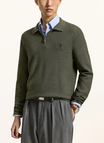 POLO RALPH LAUREN Strick-Poloshirt – OLIV