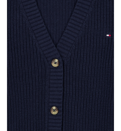 Tommy Hilfiger Girls' 7-16 Shaker Rib Cardigan Sweater - Natural