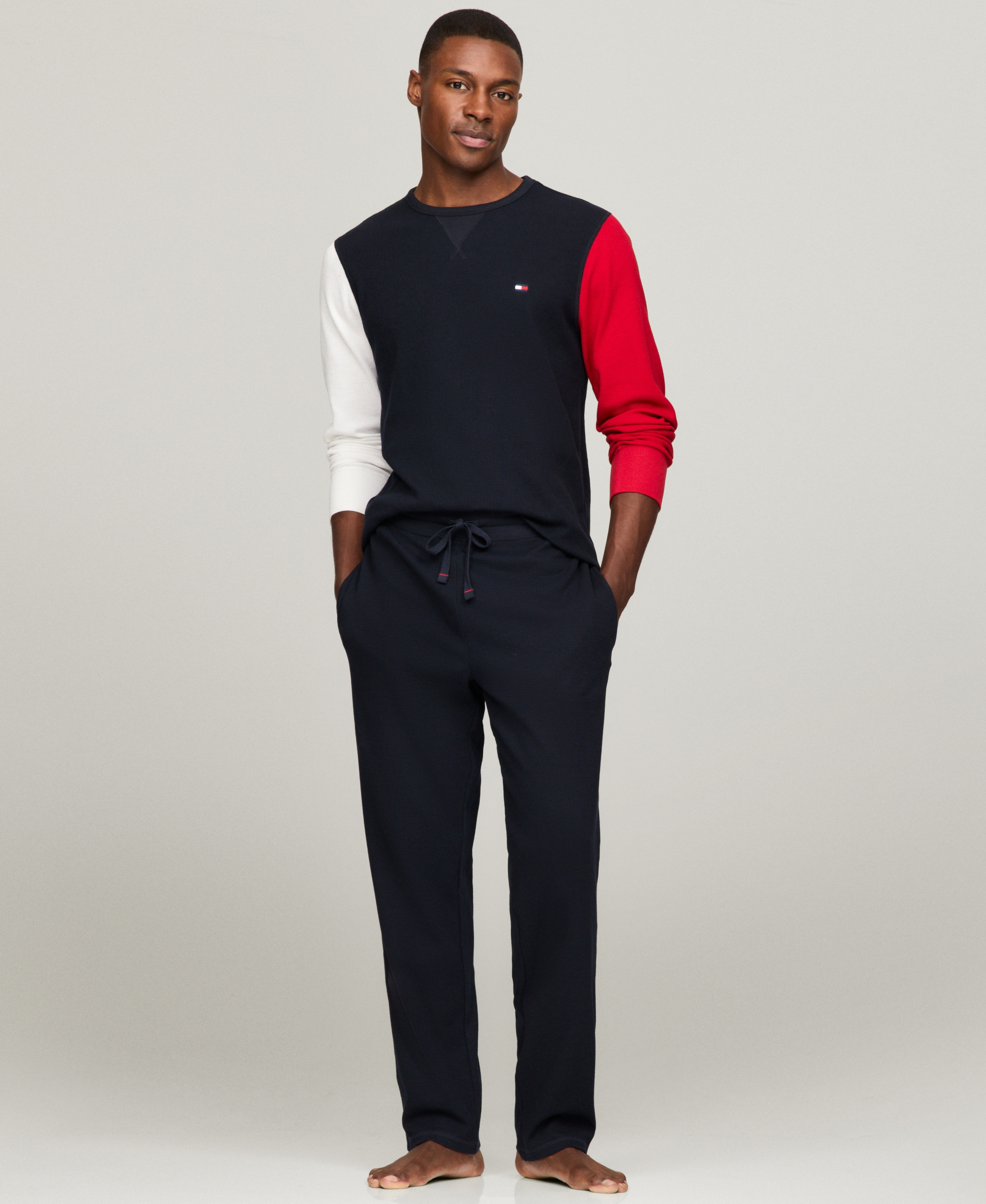 Tommy Hilfiger Men's Thermal Logo Long-Sleeve Pajama Shirt - Multi