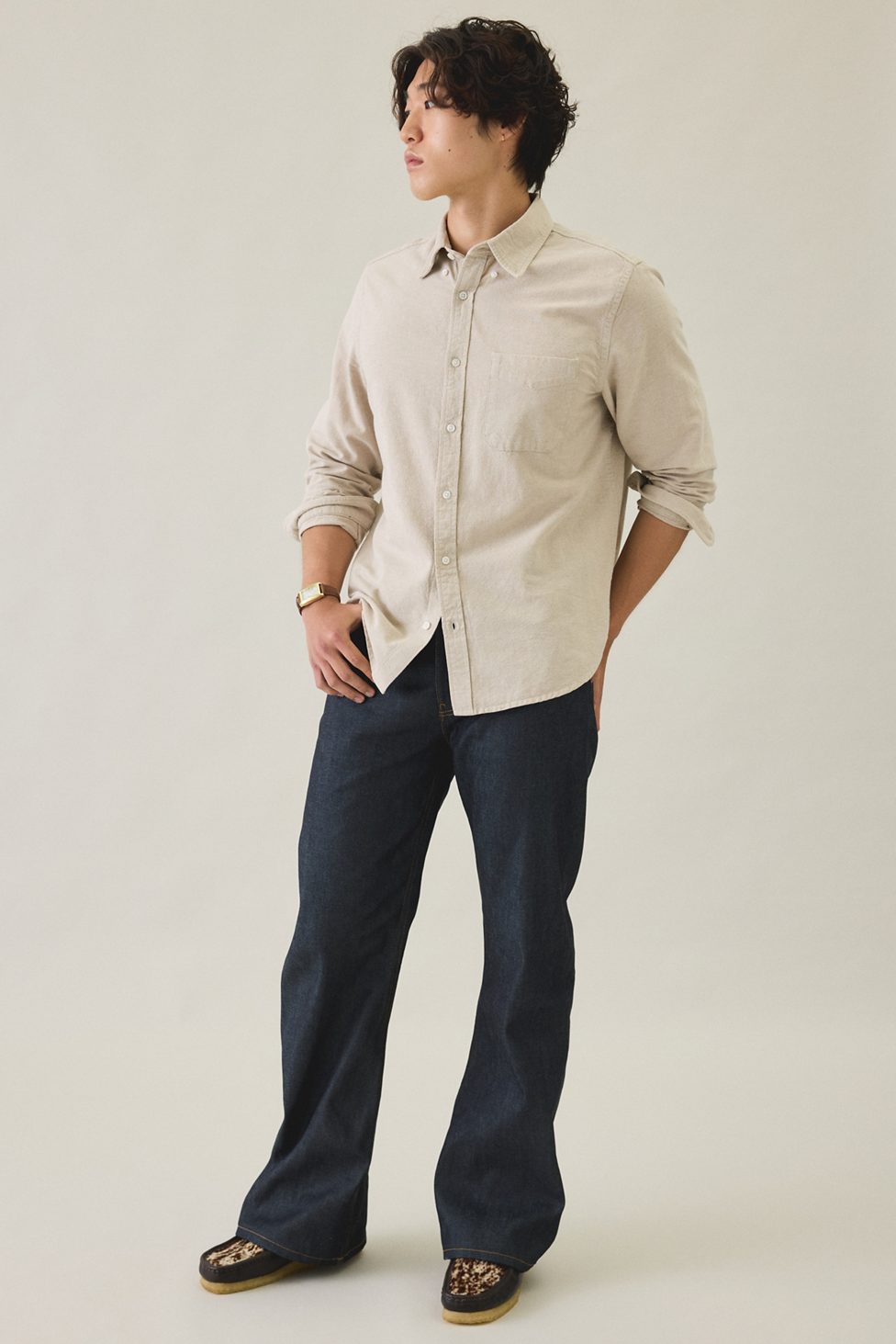 BDG Slacker Premium Selvedge Relaxed Flare Jeans - Vintage Denim Dark