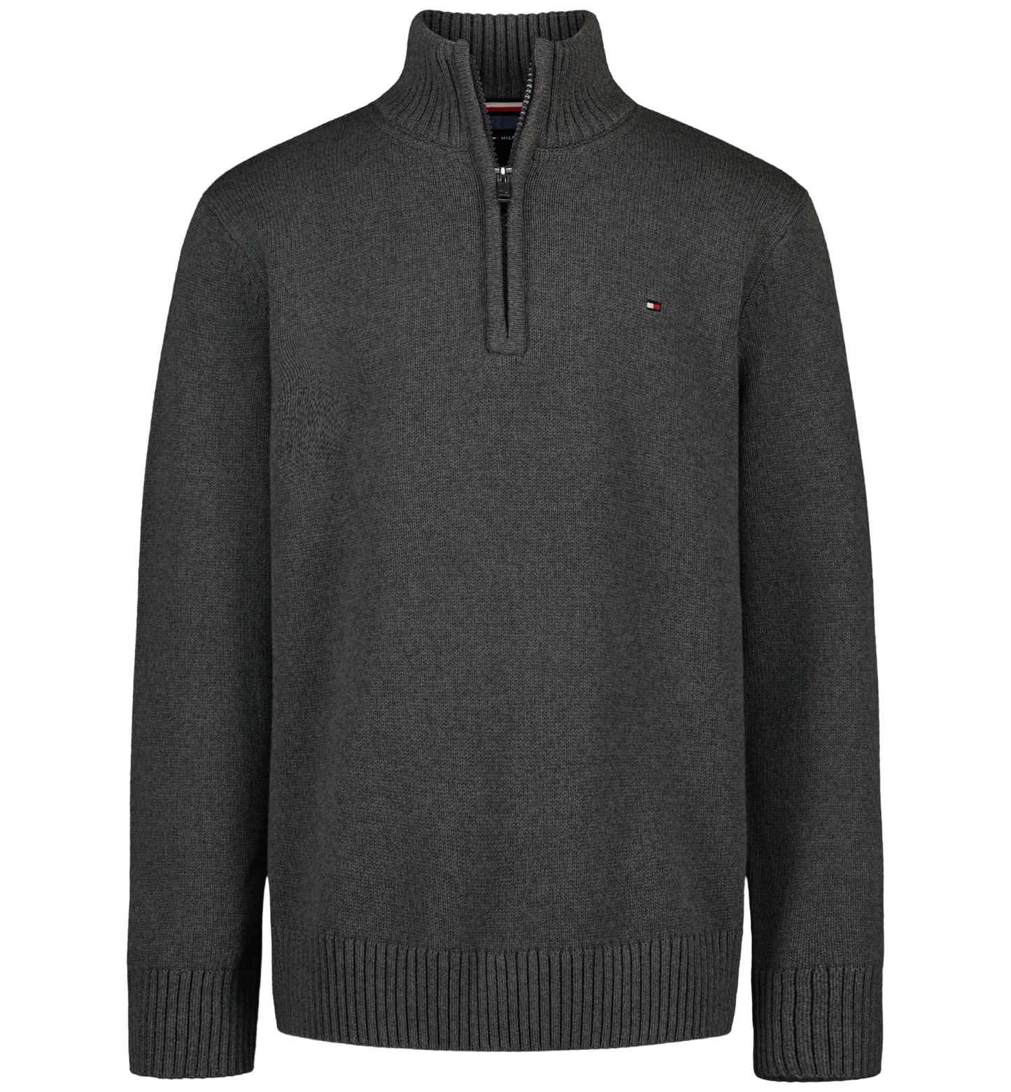 Tommy Hilfiger Boys' 8-20 Zipneck Cotton Quarter-Zip Sweater - Charcoal Heather