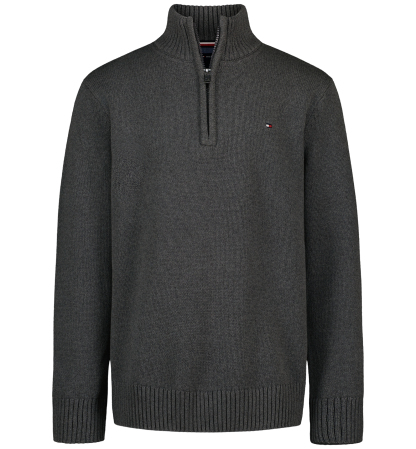 Tommy Hilfiger Boys' 8-20 Zipneck Cotton Quarter-Zip Sweater - Charcoal Heather