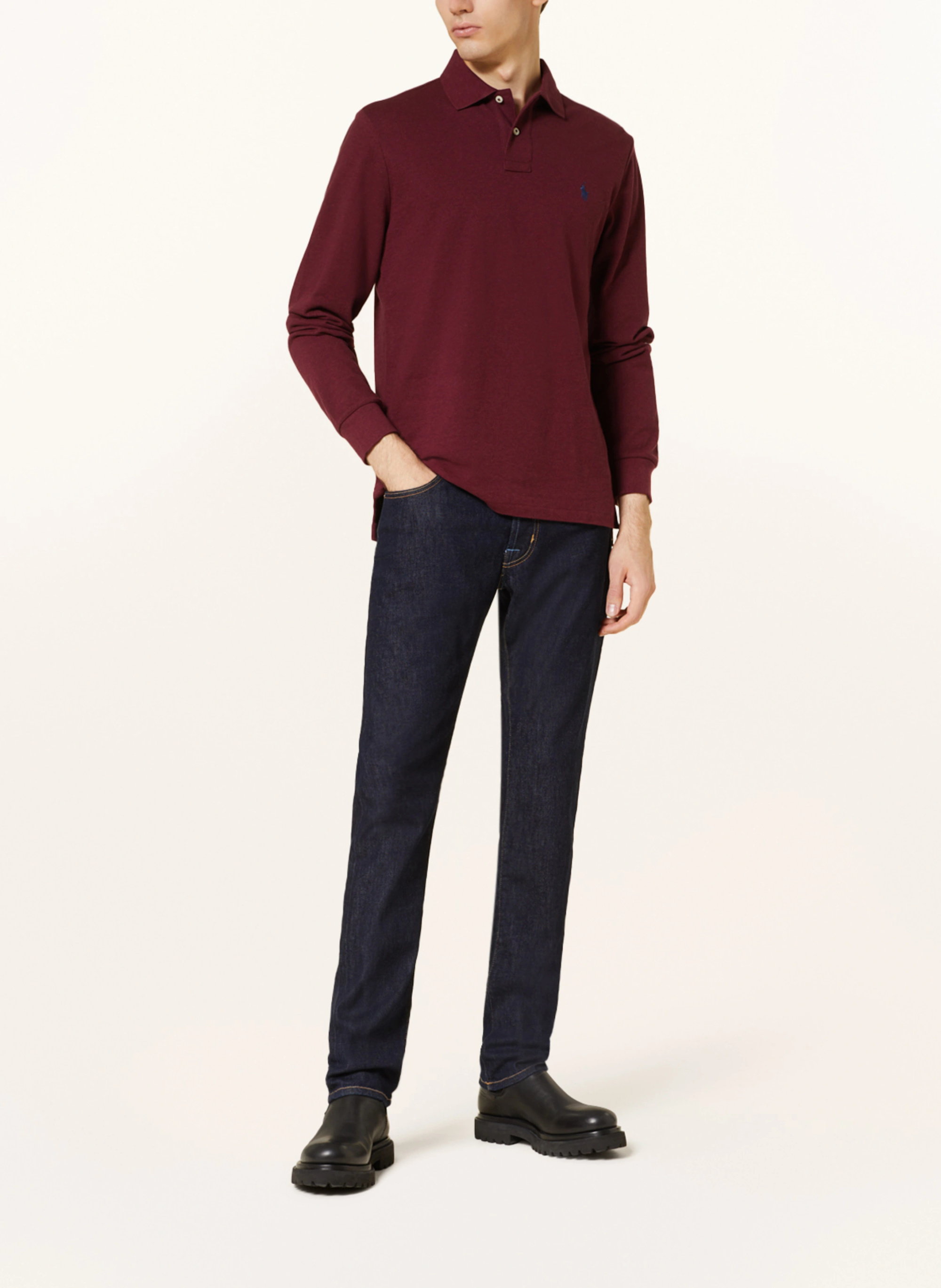 POLO RALPH LAUREN Piqué-Poloshirt Custom Slim Fit – DUNKELROT