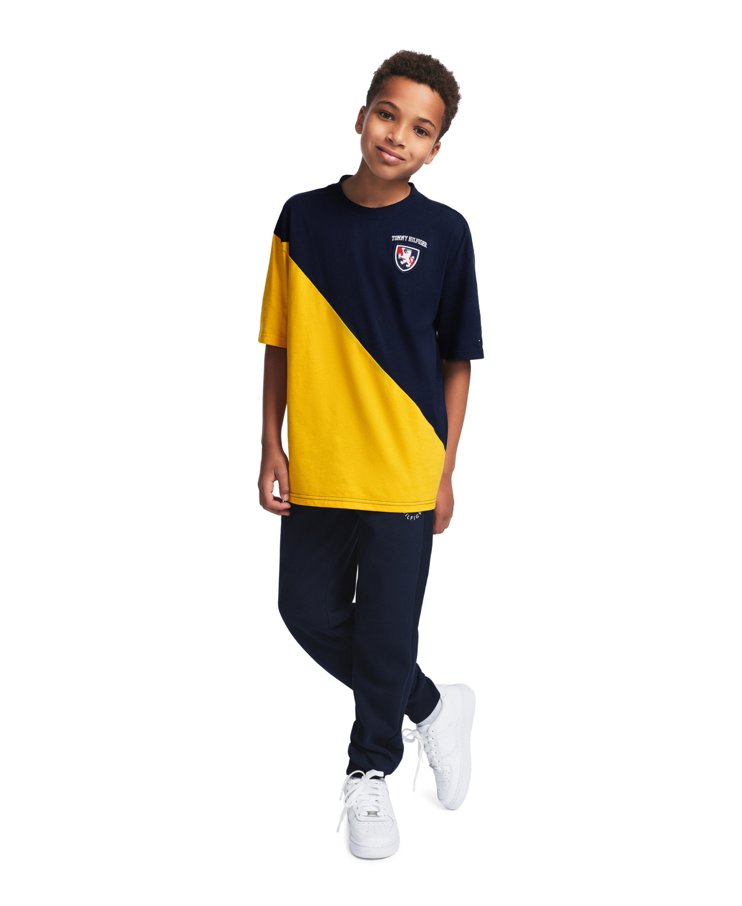 Tommy Hilfiger Boys' 8-20 Color-Blocked Logo Graphic T-Shirt - Navy Blazer