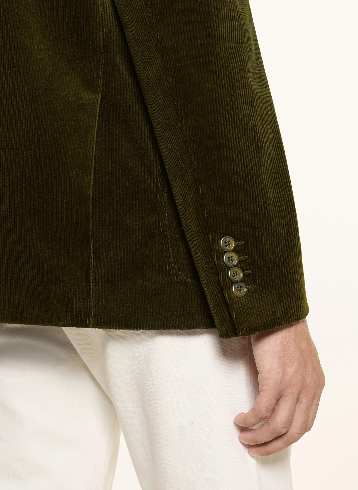 POLO RALPH LAUREN Anzugsakko Regular Fit aus Cord – 501 FALL OLIVE