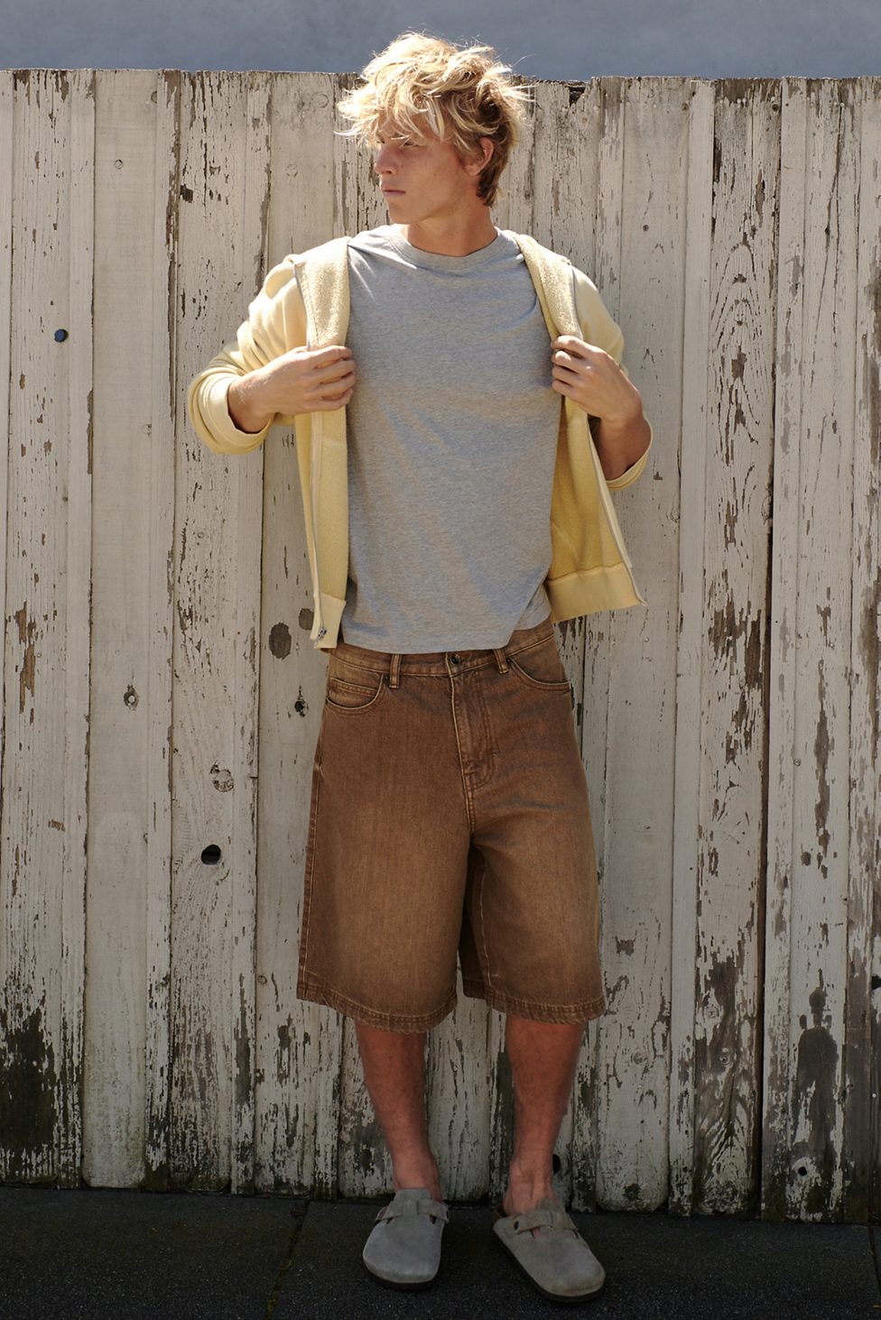 BDG Astro Baggy Washed Denim Jorts - Caramel
