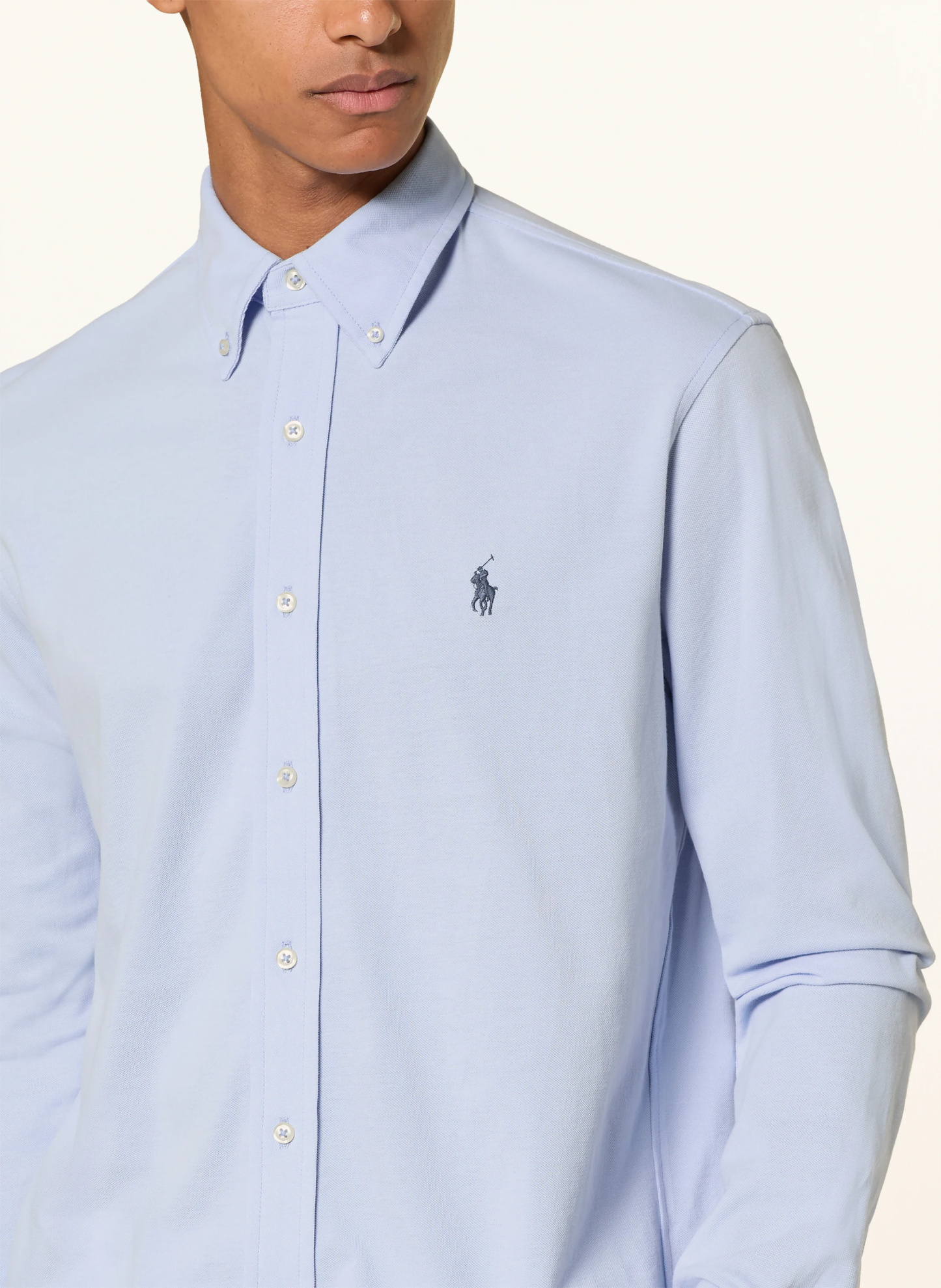 POLO RALPH LAUREN Piqué-Hemd Custom Fit – HELLBLAU