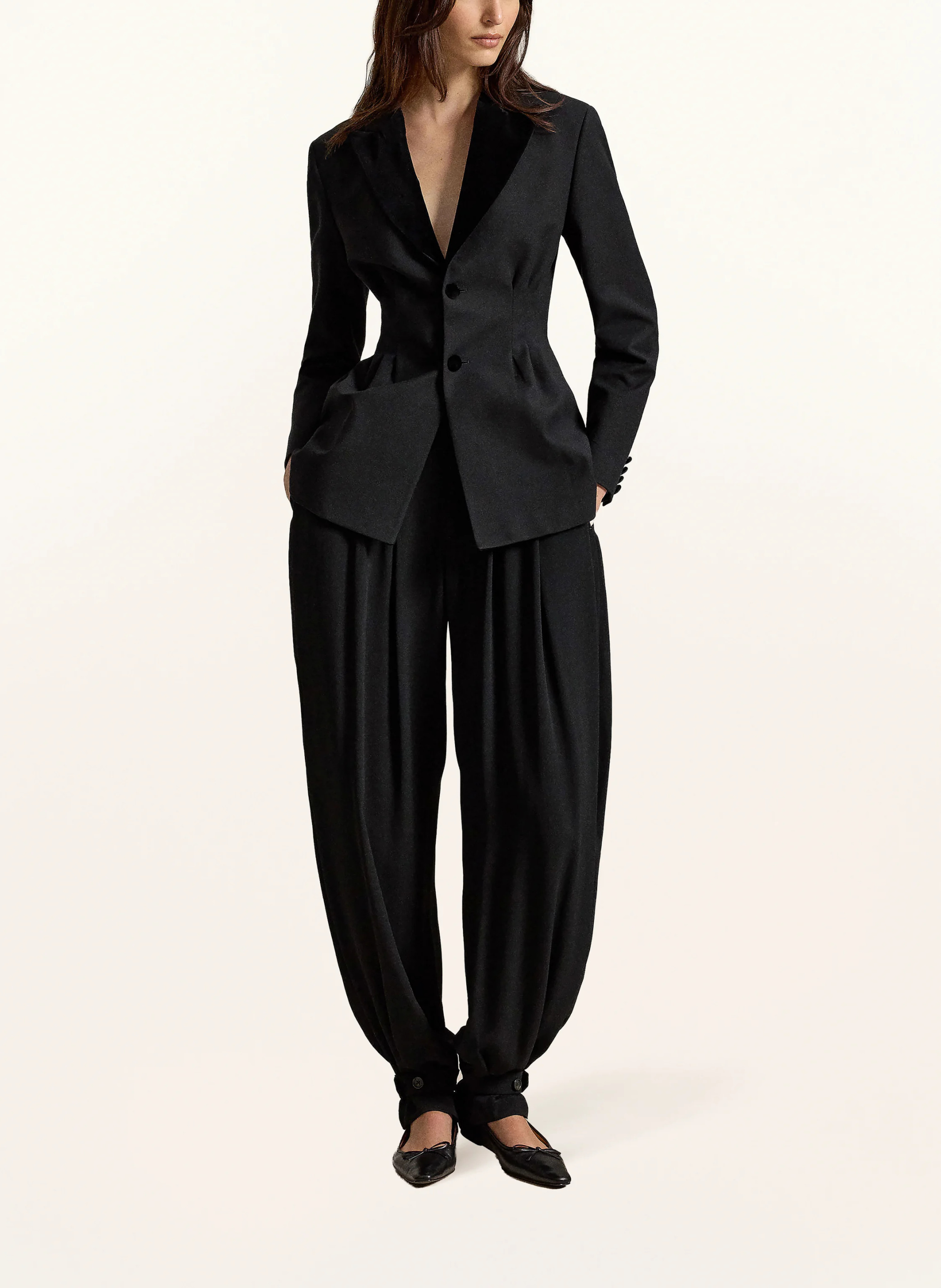 POLO RALPH LAUREN Blazer mit Samt – SCHWARZ