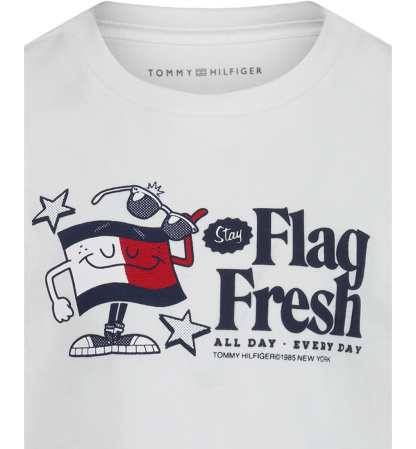 Tommy Hilfiger Boys' 2T-7 Flag Fresh Short-Sleeve T-Shirt - White