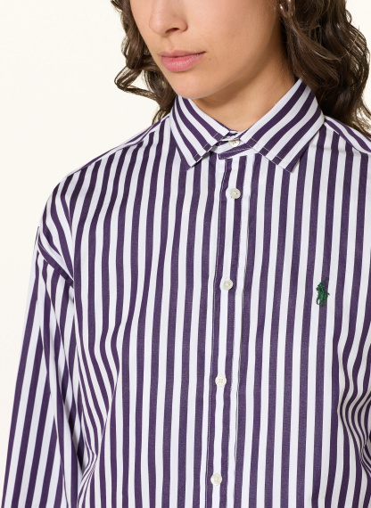 POLO RALPH LAUREN Hemdbluse – WEISS / DUNKELLILA