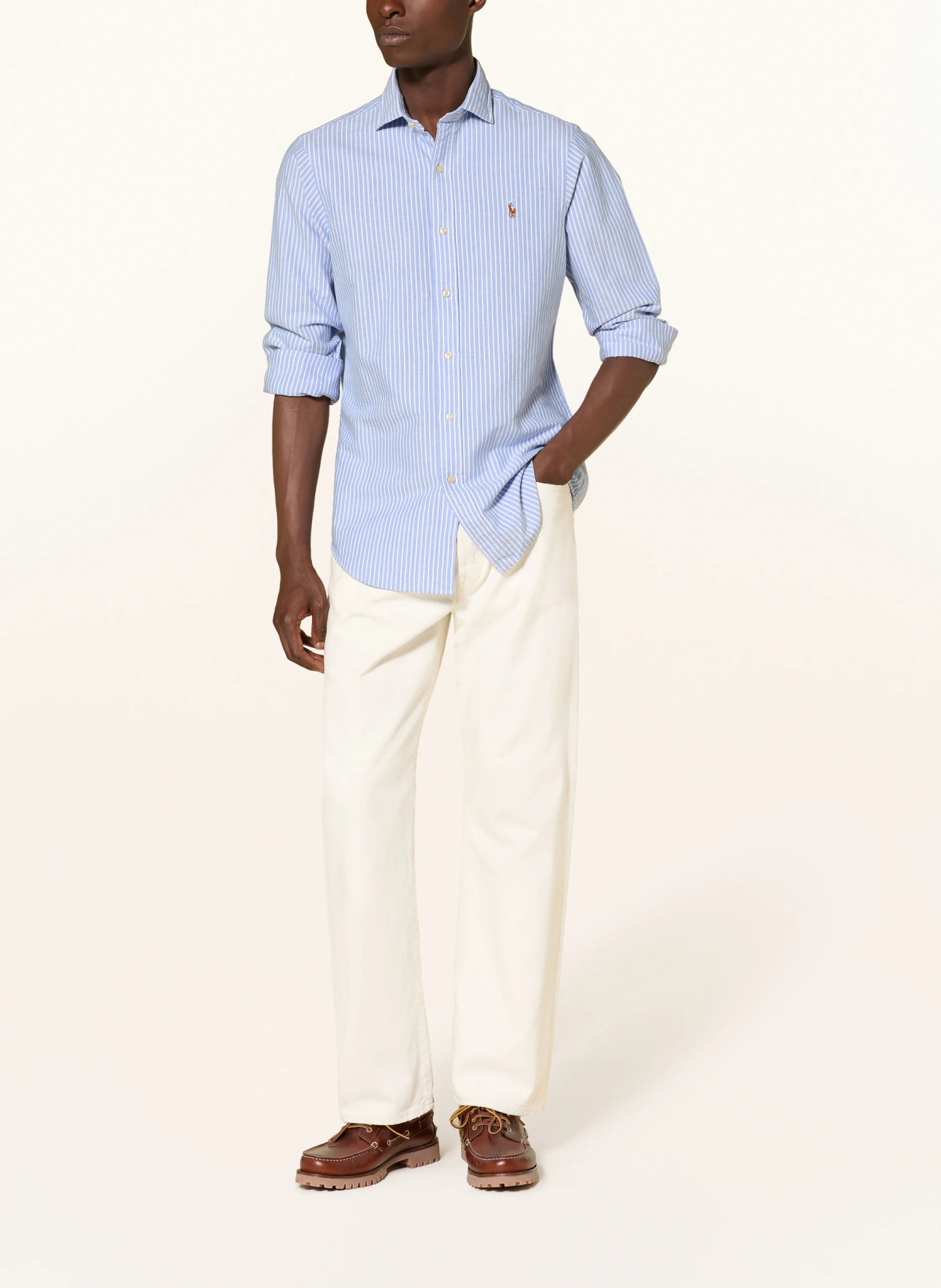 POLO RALPH LAUREN Oxfordhemd Custom Fit – HELLBLAU / WEISS