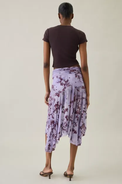 Kimchi Blue Jessica Asymmetric Low-Rise Midi Skirt - Purple