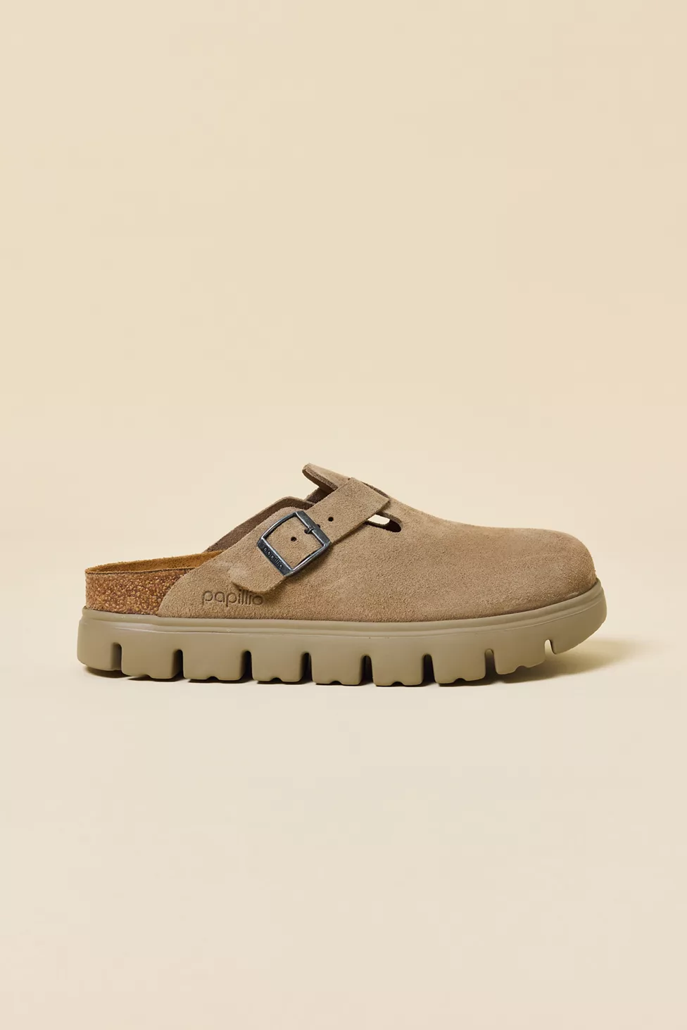 Birkenstock Women's Boston Chunky Suede Clogs - Taupe