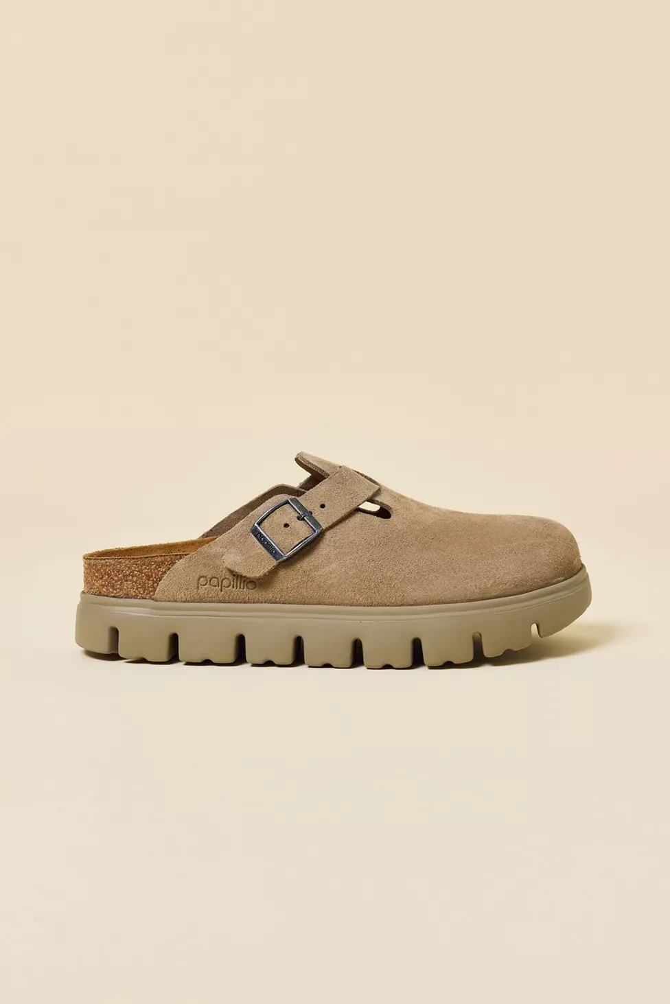 Birkenstock Women's Boston Chunky Suede Clogs - Taupe
