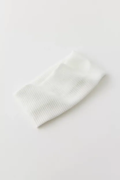 Ribbed Soft Headband - White