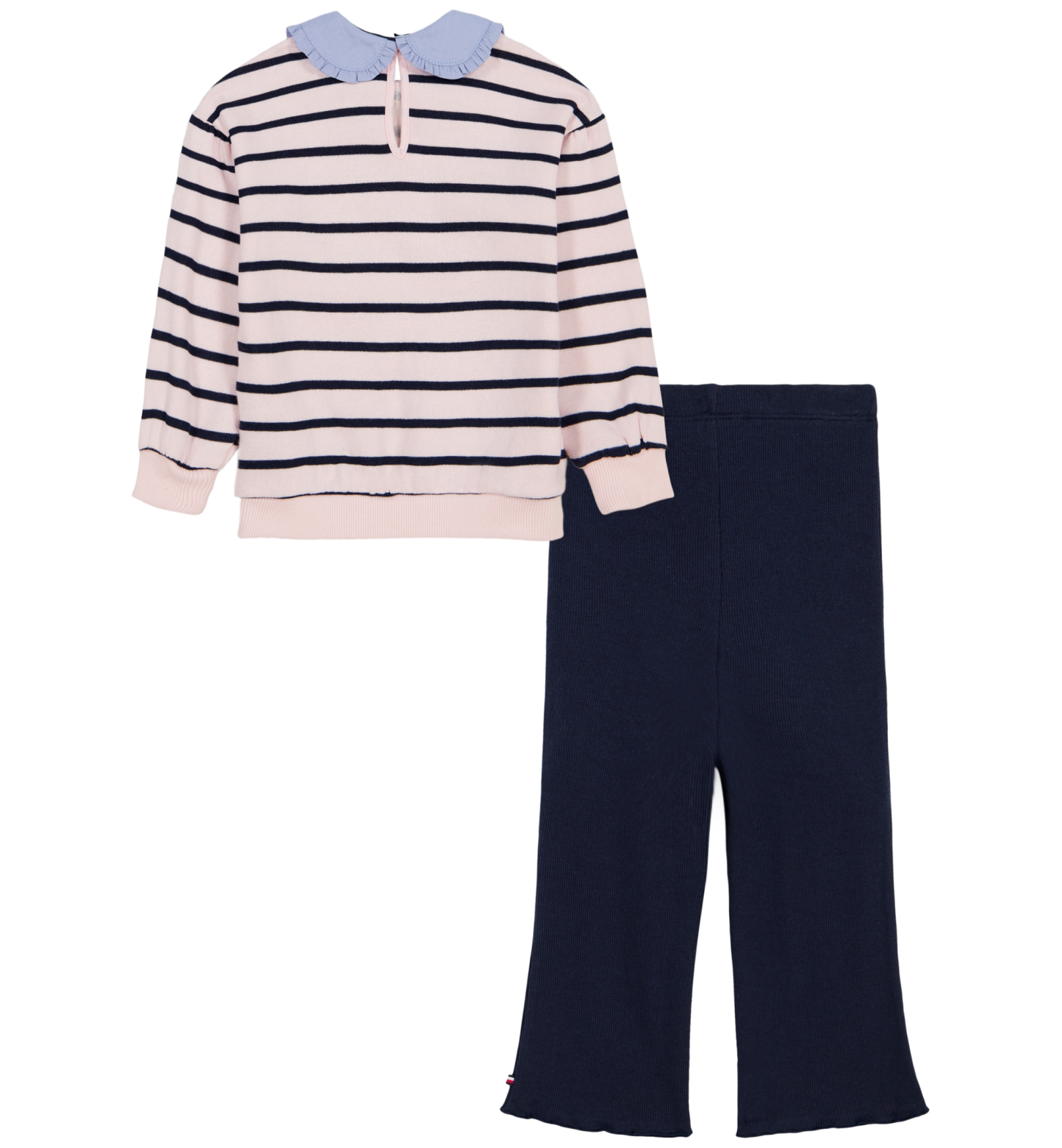 Tommy Hilfiger Girls' 2T-6X Long-Sleeve Top and Pants, 2-Piece Set - Pink/Navy