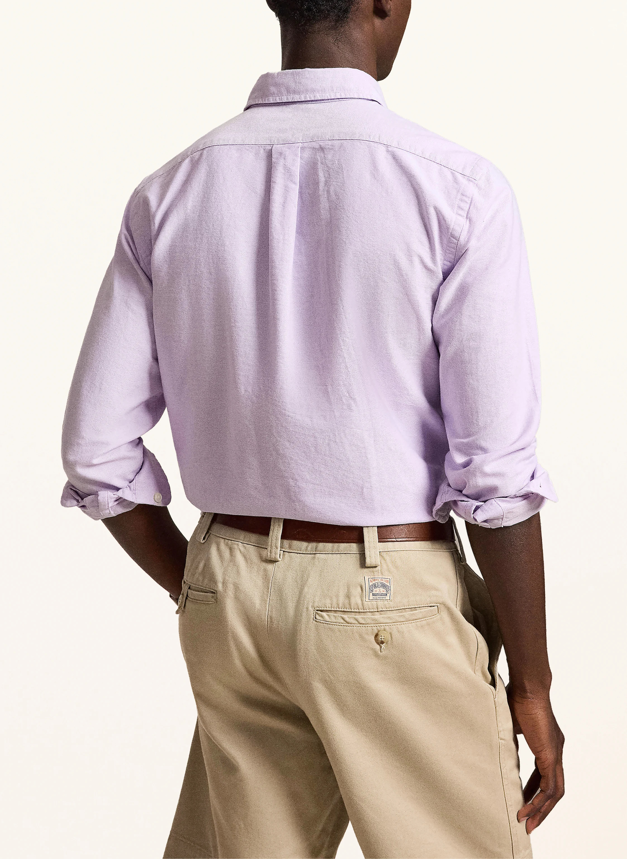 POLO RALPH LAUREN Oxfordhemd Custom Fit – HELLLILA / CAMEL