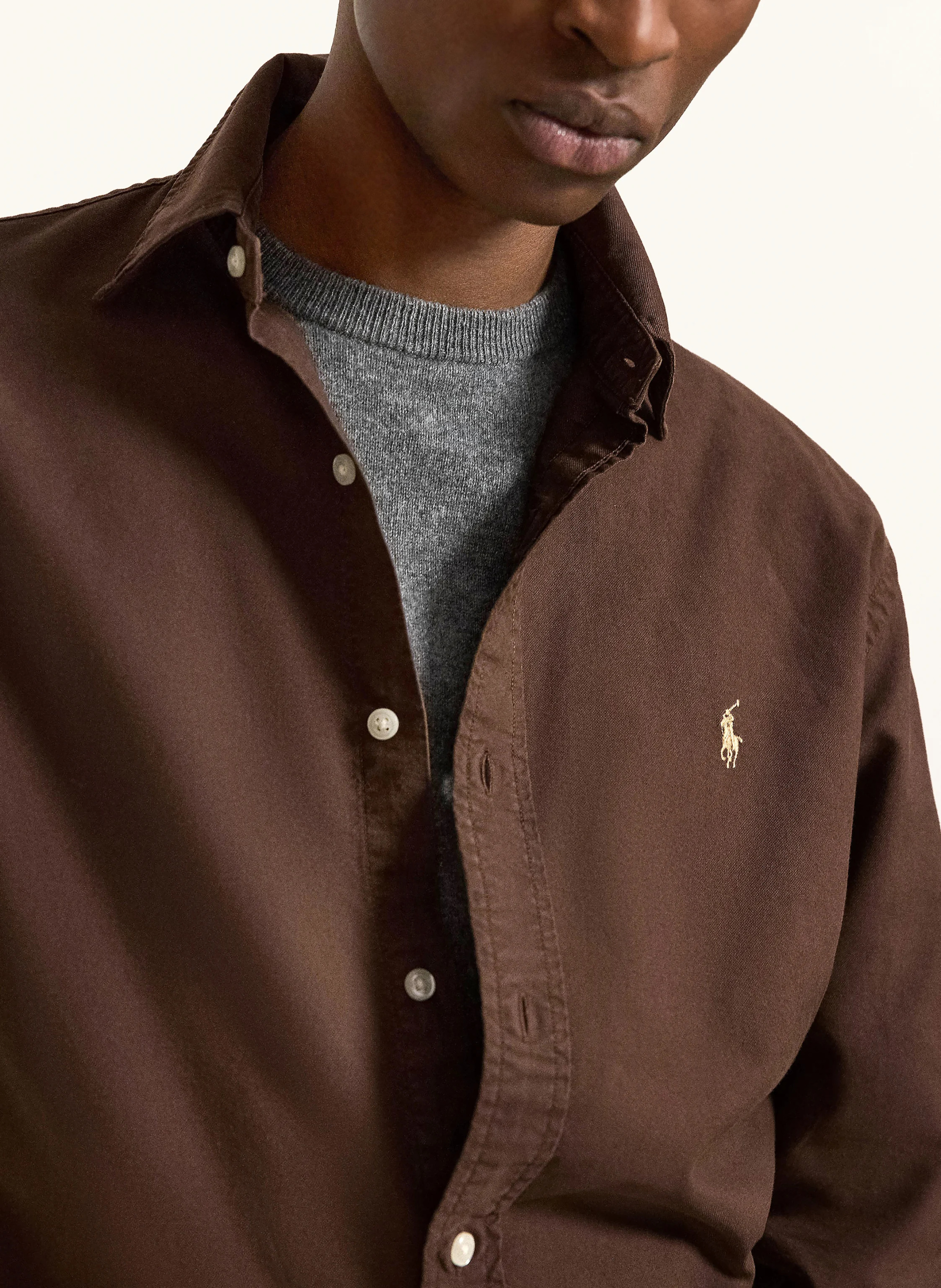 POLO RALPH LAUREN Oxfordhemd Custom Fit – DUNKELBRAUN (1)