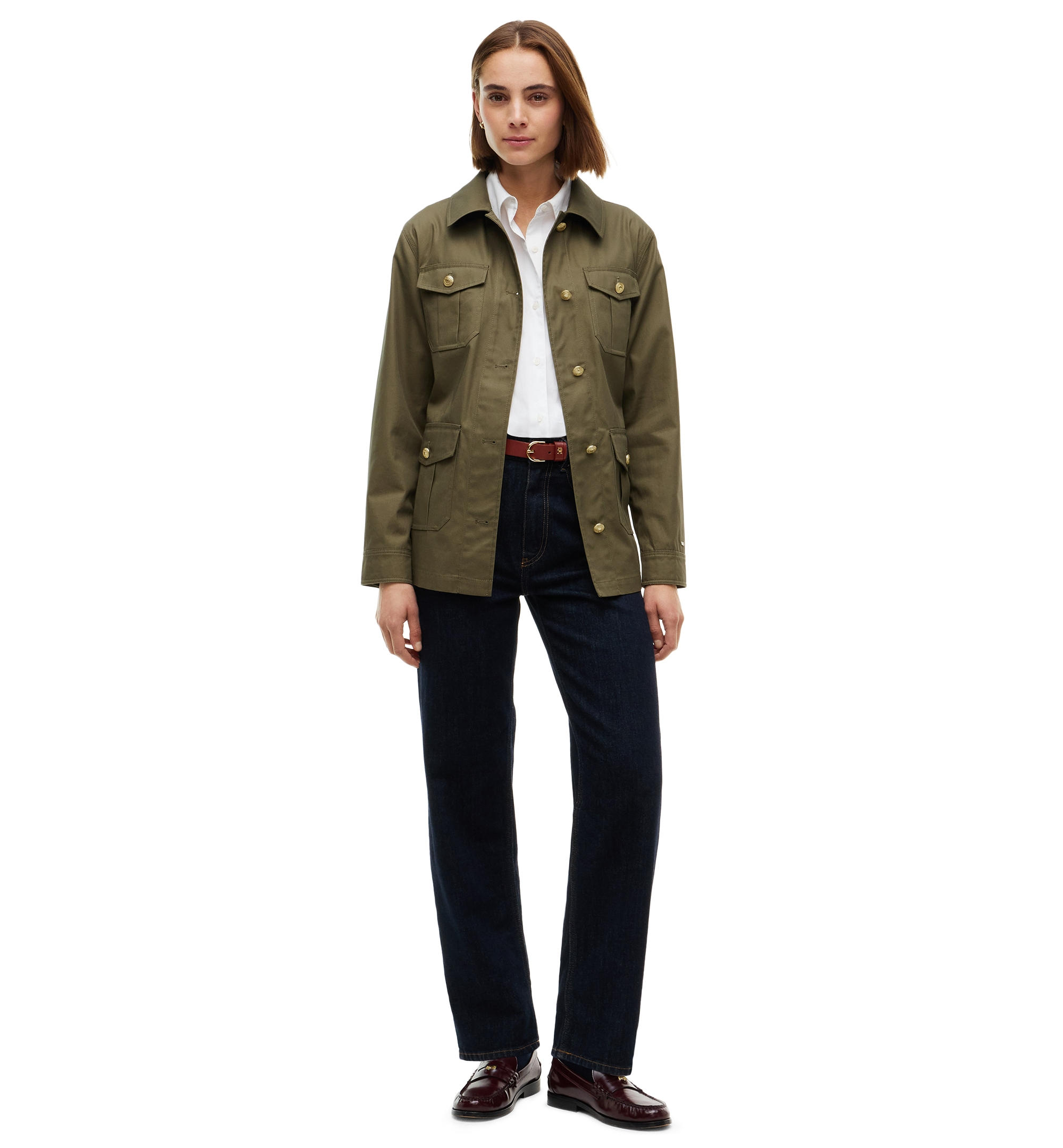 Tommy Hilfiger Women's Collared Utility Field Jacket - Utility Olive